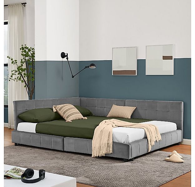 MODFU Polsterbett mit ergonomischer Rückenlehne (Kinderbett mit Lattenrost, günstig online kaufen