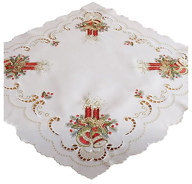 matches21 HOME & HOBBY Tischdecke Mitteldecke Kerzen Stick ecru bunt Tischw günstig online kaufen