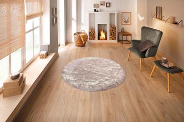 my home Fellteppich "Sammo" rund 60 mm Höhe Kunstfell, leuchtende Farben, b günstig online kaufen