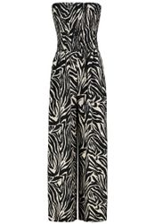 SUBLEVEL Jumpsuit Tiermuster mit trägerlosem Design günstig online kaufen