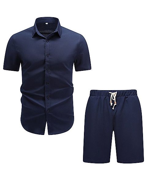 Allthemen Shirt & Hose (2 tlg, Kurzarmhemd & Shorts) Freizeitset Unifarben günstig online kaufen