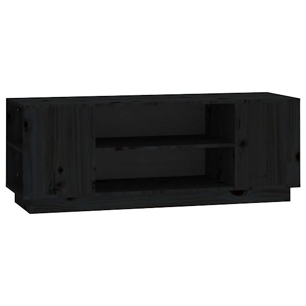 Vidaxl Tv-schrank Schwarz 110x35x40,5 Cm Massivholz Kiefer günstig online kaufen