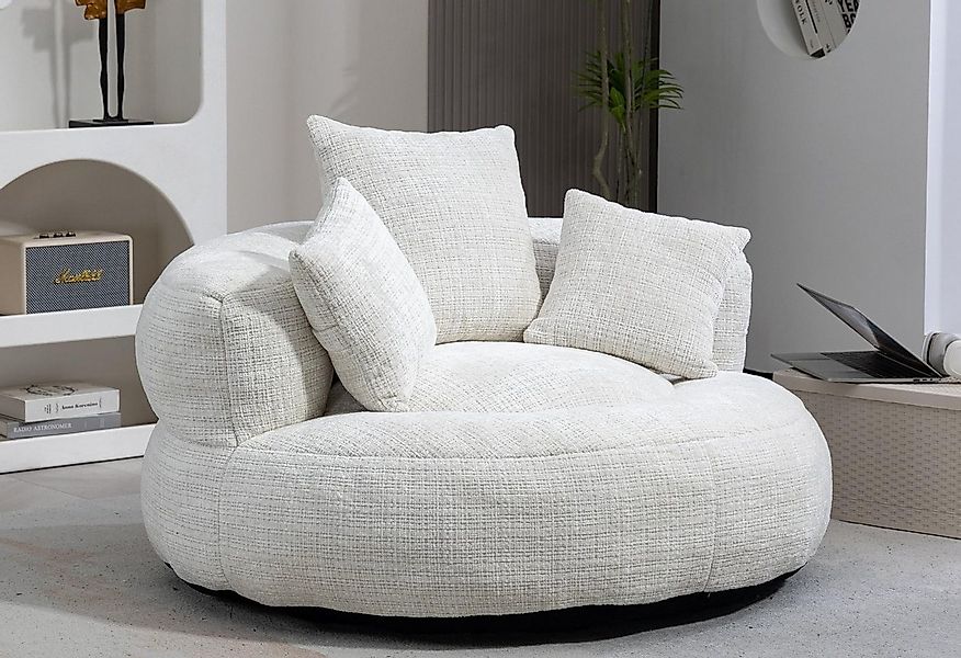 LVHOM Sitzsack 108x108x52cm Chenille Premium Sofa mit 3 extra Kopfkissen (K günstig online kaufen