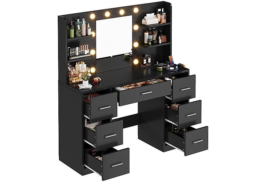 Furnicopia Schminktisch Mit einstellbarer LED-Beleuchtung, 7 Schubladen und günstig online kaufen