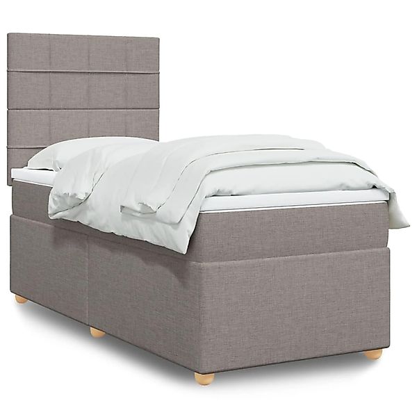vidaXL Boxspringbett mit Matratze Taupe 90x200 cm Stoff 3293467 günstig online kaufen