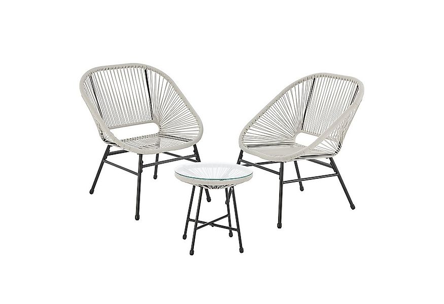 SVITA Balkonset TULUM, (Set, 3-teilig), Garten-Möbel, 2 Stühle, mit Tisch, günstig online kaufen