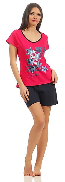 Moonline Schlafanzug Kurzer Damen Pyjama Schlafanzug günstig online kaufen