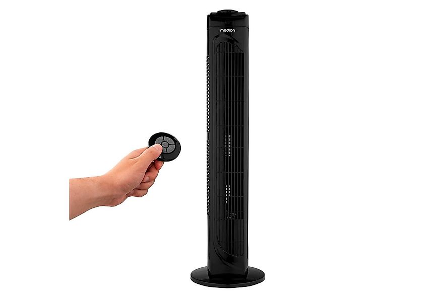 Medion® Turmventilator mit Fernbedienung E11 TF (MD12067) schwarz, 3 Geschw günstig online kaufen