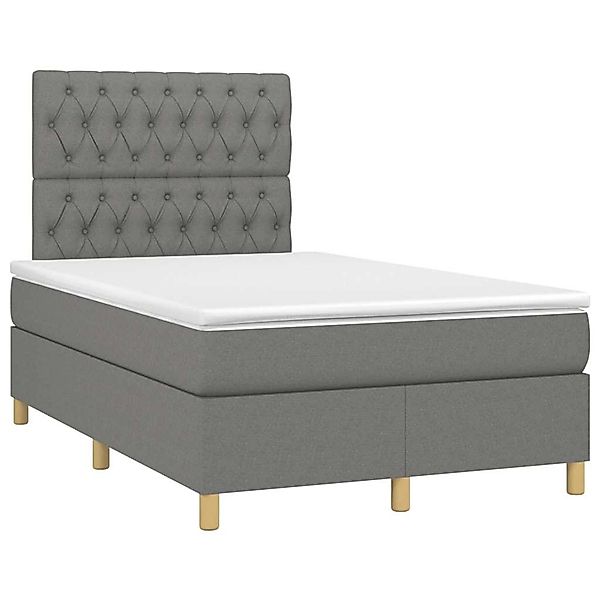 vidaXL Boxspringbett mit Matratze & LED Dunkelgrau 120x190 cm Stoff 3270268 günstig online kaufen