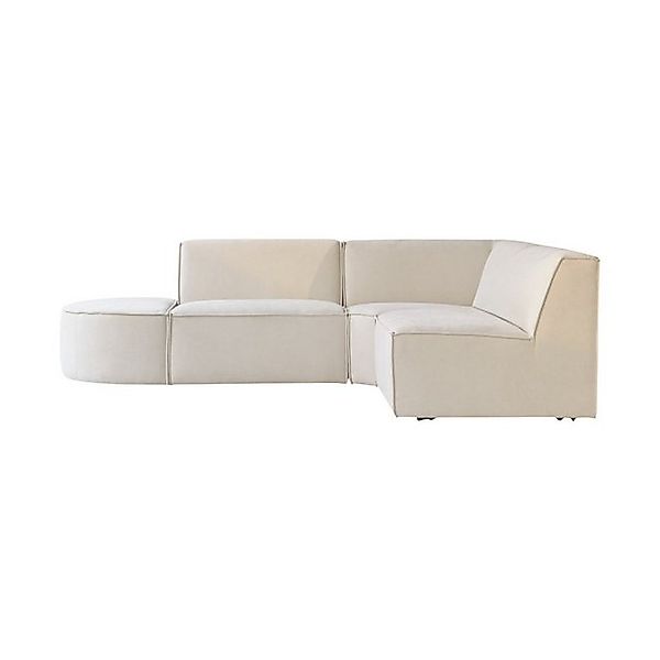 Tikamoon Sofa Dario Modul-Ecksofa aus beigefarbenem Stoff, 4–5 Sitzplätze günstig online kaufen