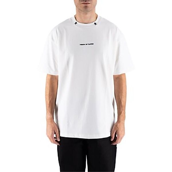 Vision Of Super  T-Shirt Offwhite T-Shirt mit gestickten Sternen am Hals un günstig online kaufen