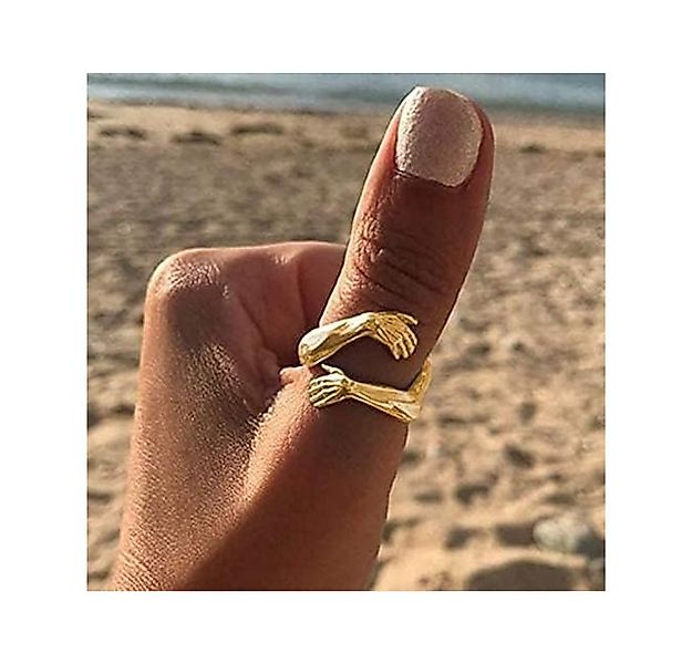 Lisandra Scott Silberring Umarmungsring in 925 Silber und Gold I Ring Liebe günstig online kaufen