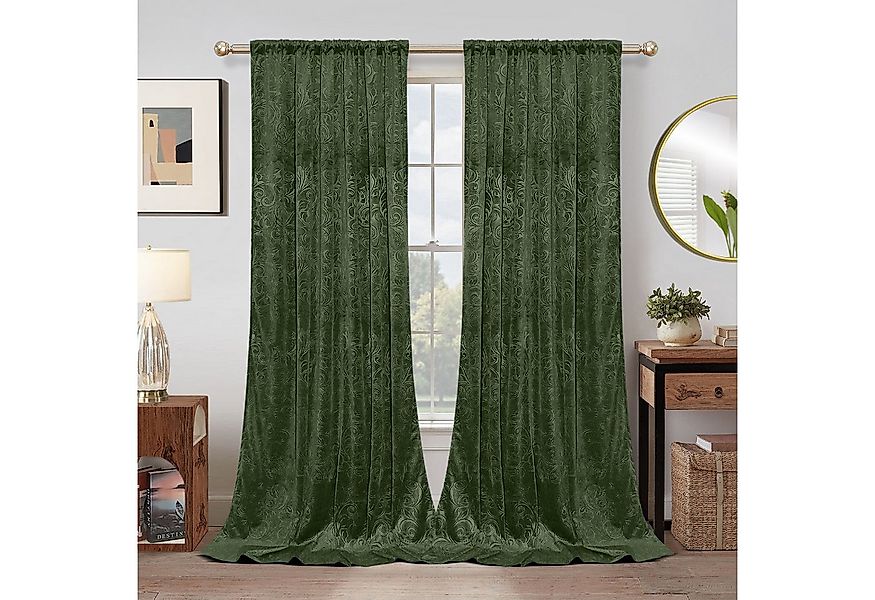 BTTO V&G Vorhang Gardinen Blickdicht Vorhang Samt Velvet Kräuselband (2 St) günstig online kaufen