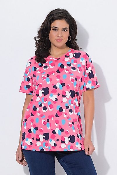 Ulla Popken T-Shirt T-Shirt Tupfen Oversized Rundhals Halbarm günstig online kaufen