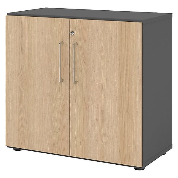 bümö Aktenschrank smart Büroschrank - 2 Ordnerhöhen Dekor: Graphit/Eiche günstig online kaufen