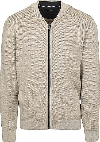 Casa Moda Strickjacke Zip Structure Beige - Größe XXL günstig online kaufen
