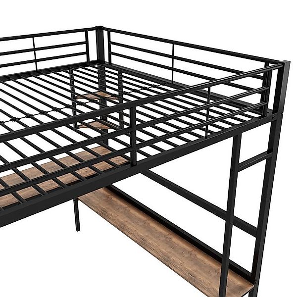 HAUSS SPOLE Hochbett 140x200cm Eisenbett mit Schreibtisch, 4 Regalen, Büche günstig online kaufen