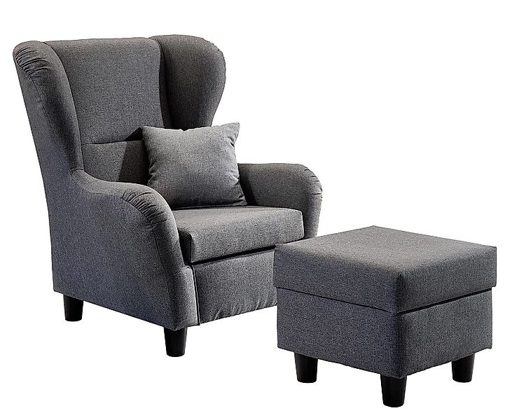 luma-home Ohrensessel 18001 (mit Hocker und günstig online kaufen