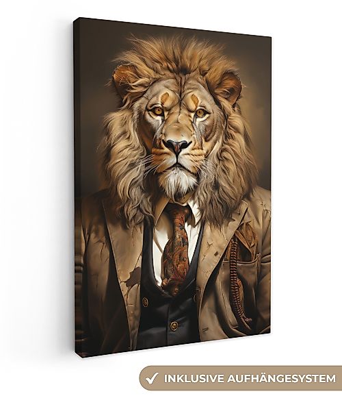 OneMillionCanvasses® Leinwandbild Vintage - Löwe - günstig online kaufen