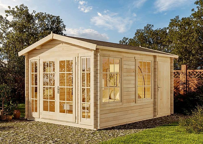 Alpholz Gartenhaus Holz Kim, BxT: 340x460 cm, in Naturbelassen mit 40mm Wan günstig online kaufen