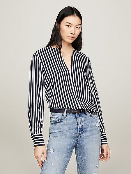 Tommy Hilfiger Langarmbluse FLUID STRIPE V-NECK günstig online kaufen