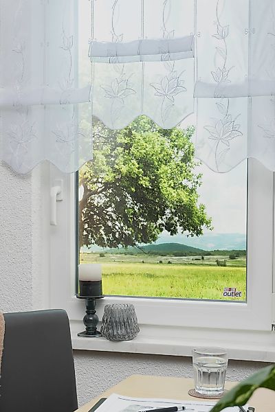 Stickereien Plauen Scheibengardine "Kiara" Stangendurchzug 1 Stk. tlg. günstig online kaufen