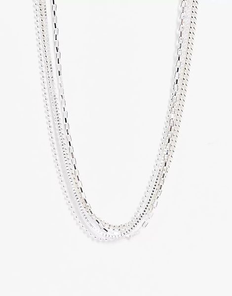Accessorize – Mehrreihige Halskette in Silber günstig online kaufen