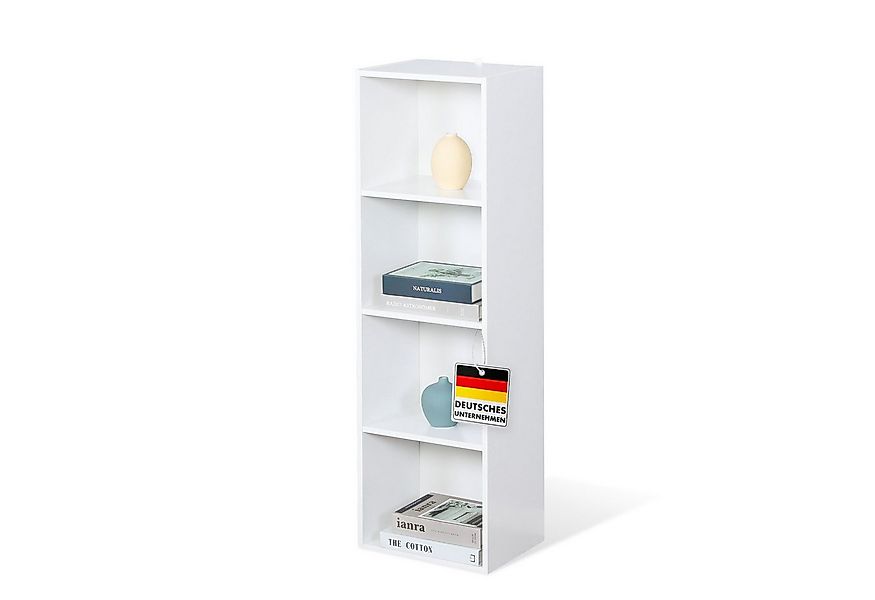 Floordirekt Bücherregal Alaska in 2 Größen, weißes Regal aus MDF, platzspar günstig online kaufen