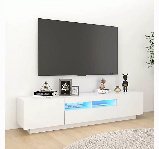 vidaXL TV-Schrank TV-Schrank mit LED Leuchten Weiß 180x35x40 cm Lowboard as günstig online kaufen