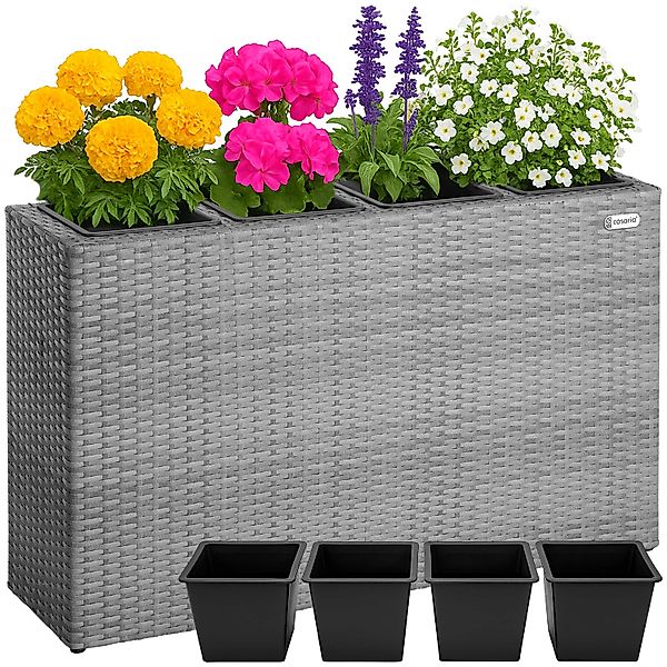 Polyrattan Blumentopf Grau 95x27x60cm günstig online kaufen