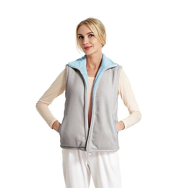 M-Diamant Fleeceweste Damen Wende-Flauschweste aus Micro-Velours günstig online kaufen