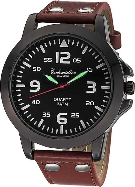 Eichmüller Quarzuhr Herrenuhr 45 mm Fliegeruhr mit schwarzem Zifferblatt RE günstig online kaufen