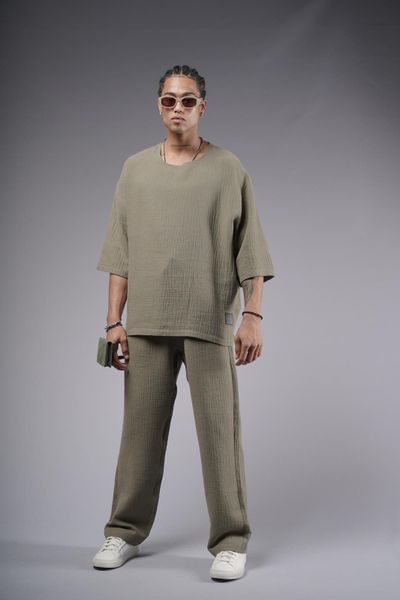 Denim Distriqt Freizeitanzug Feiner Leinen Oversized günstig online kaufen