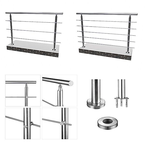 duschspa Treppengeländer Geländer Edelstahl Handlauf 80-200cm günstig online kaufen