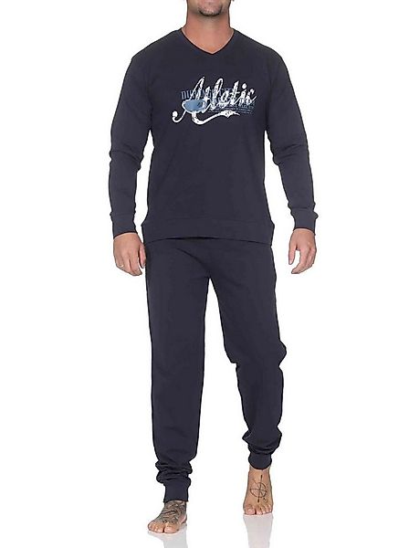 Normann Pyjama Normann Herren langarm Schlafanzug mit Bündchen Pyjama mit F günstig online kaufen