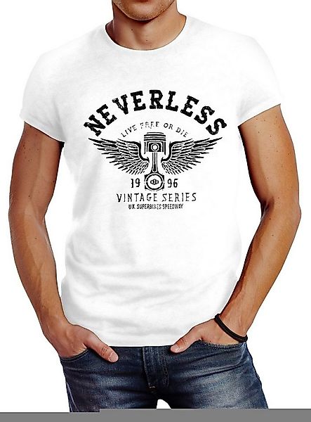 Neverless Print-Shirt Herren T-Shirt Biker Motorrad Motorblock Engine Flüge günstig online kaufen