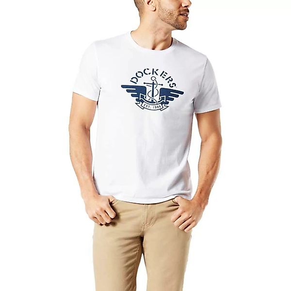 Dockers Logo Kurzärmeliges T-shirt S White günstig online kaufen