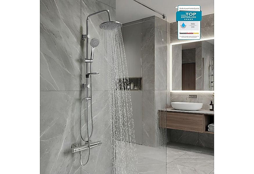 Grohe Duscharmatur Precision Flow mit Thermostat, Duschstange, Handbrause & günstig online kaufen