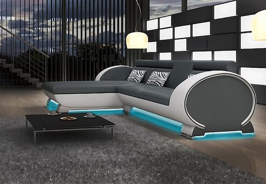 JVmoebel Ecksofa LEDERSOFA ECKSOFA SOFAGARNITUR DESIGNER COUCH BARFUNKTION günstig online kaufen