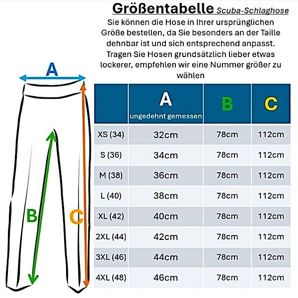 fashionshowcase Schlaghose Damen Scuba Hose High Waist - elastisch für Yoga günstig online kaufen