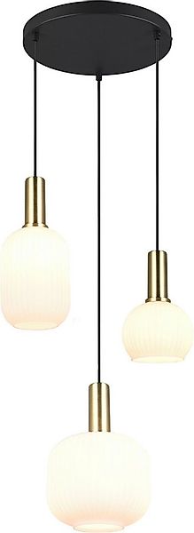 TRIO Leuchten Pendelleuchte DIVA, E27 Hängelampe 3-flammig mit Glasschirm, günstig online kaufen