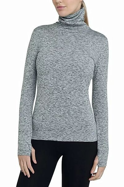 TCA Langarmshirt TCA Damen Winter Laufshirt mit Reißverschluss - Hellgrau ( günstig online kaufen
