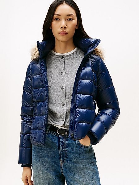 Tommy Hilfiger Steppjacke GLOSS HW DOWN SLIM JACKET W FUR in leicht glänzen günstig online kaufen