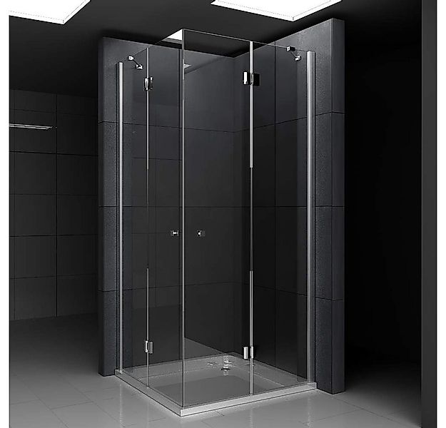 Alpenberger Eckdusche - Eckeinstieg Duschkabine mit 2 Drehtüren und 2 Seite günstig online kaufen