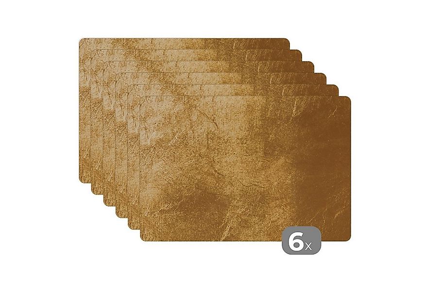 MuchoWow Platzset Licht fällt auf eine goldene Wand, (6-St), Platzsets, Tis günstig online kaufen