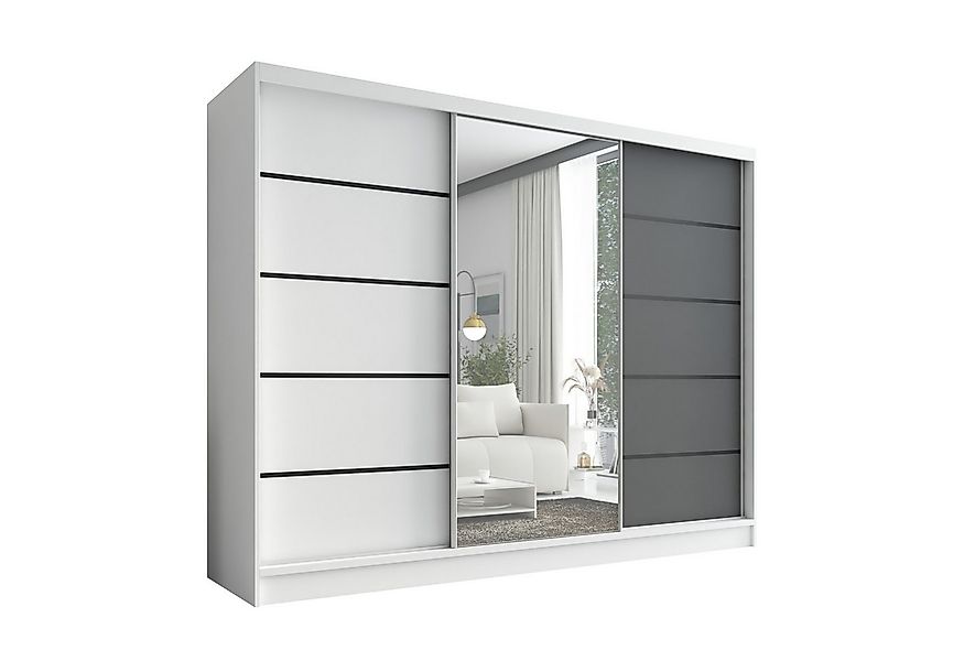 A&J MöbelLand GmbH Schiebetürenschrank AURI 2 mit 3 Schubladen und Spiegel günstig online kaufen