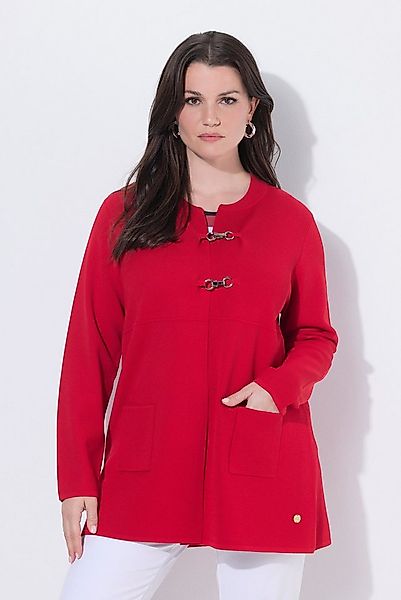 Ulla Popken Strickjacke Strickjacke Waffelstruktur Collegekragen Langarm günstig online kaufen