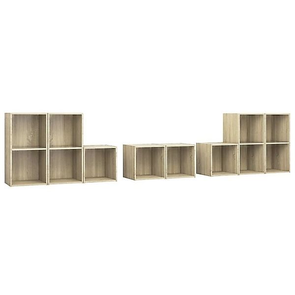 furnicato TV-Schrank 8-tlg. TV-Schrank-Set Sonoma-Eiche Holzwerkstoff (1-St günstig online kaufen