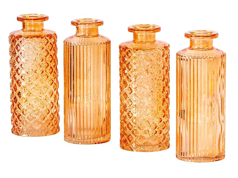 Levandeo® Dekovase, 4er Set Vase Orange günstig online kaufen