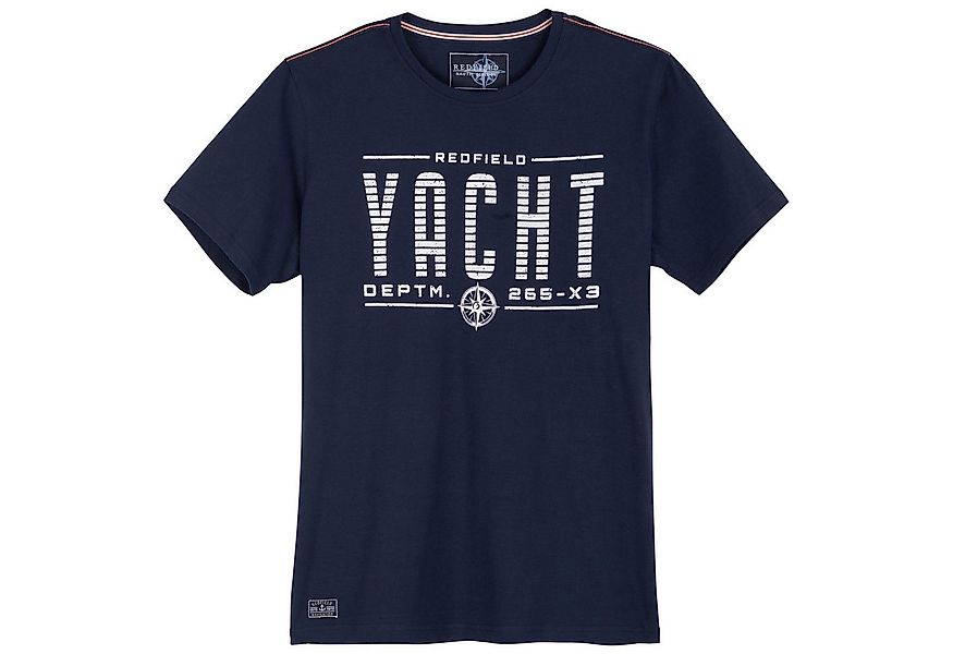 redfield Rundhalsshirt Redfield XXL T-Shirt dunkelblau Print Yacht maritim günstig online kaufen